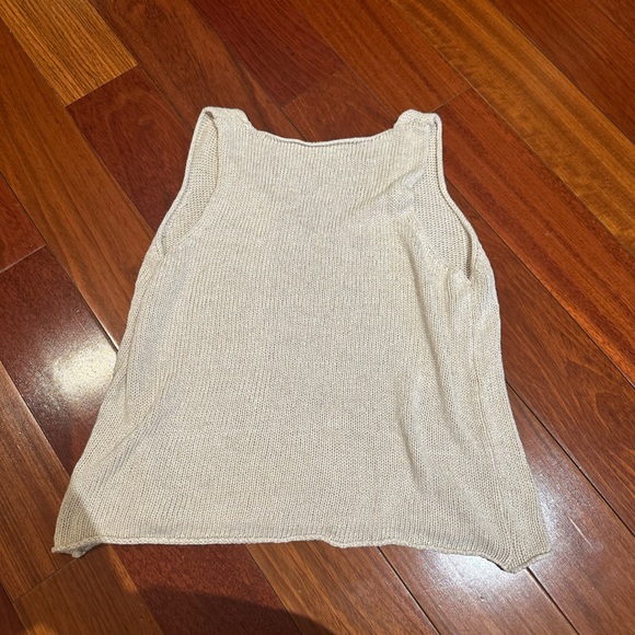 Brandy Melville Knit Oatmeal Cropped Tank - Picture 3 of 3